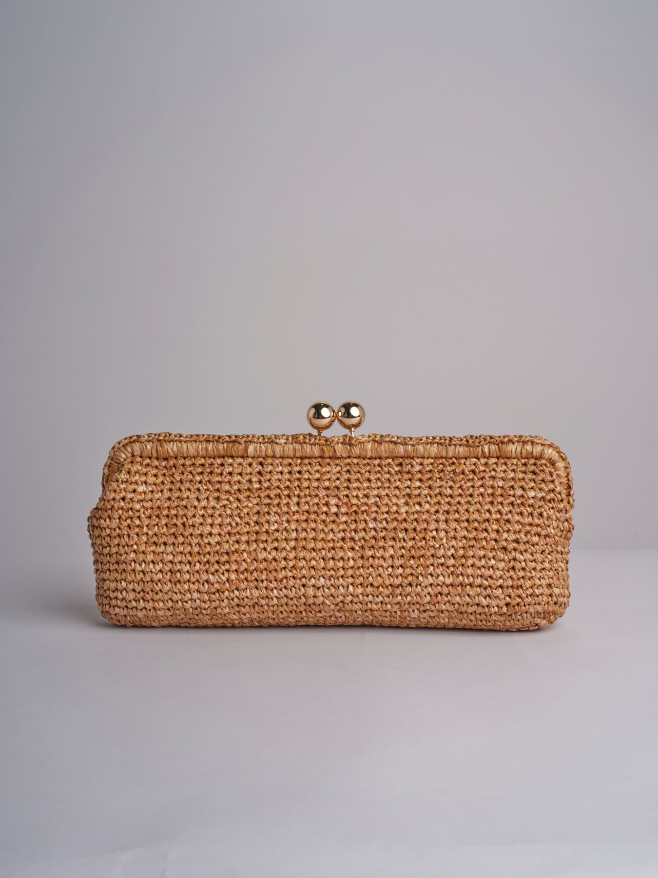 clutch lunga in paglia CORA CROCHET W01 BRUCIATO via mail bag 