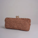 clutch lunga in paglia CORA CROCHET W05 CORTECCIA via mail bag 