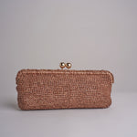 clutch lunga in paglia CORA CROCHET W05 CORTECCIA via mail bag 
