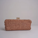 clutch lunga in paglia CORA CROCHET W05 CORTECCIA via mail bag 