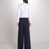 Pantalone gamba ampia con doppia pince in vita ASTA 2615131061600 001 BLU weekend maxmara 