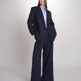 Pantalone gamba ampia con doppia pince in vita ASTA 2615131061600 001 BLU weekend maxmara 