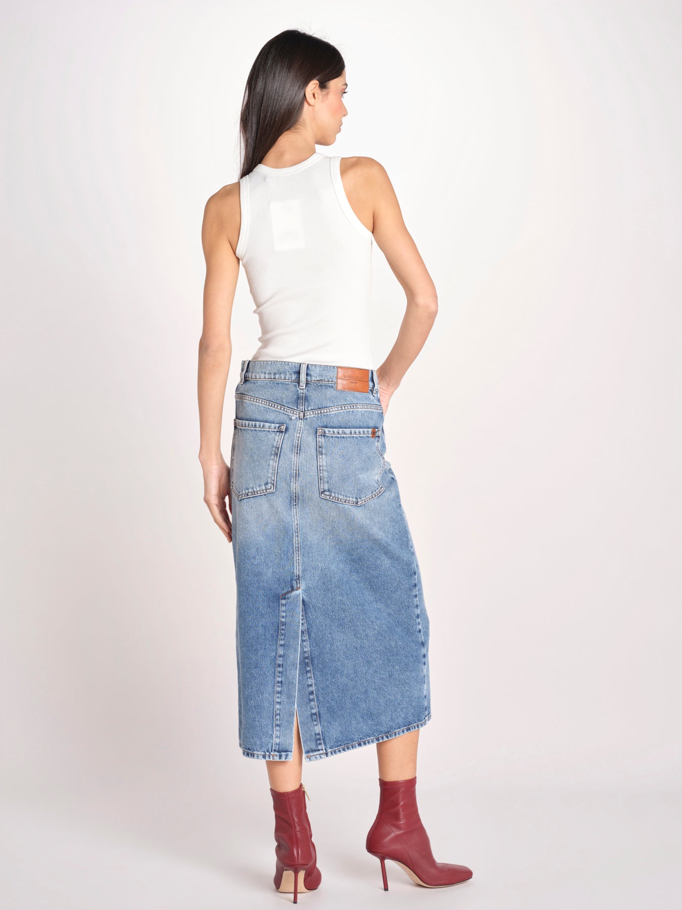 gonna lunga in denim con bottoni ASTI 2615101062600 006 BLU weekend maxmara 