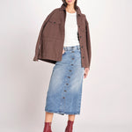 gonna lunga in denim con bottoni ASTI 2615101062600 006 BLU weekend maxmara 