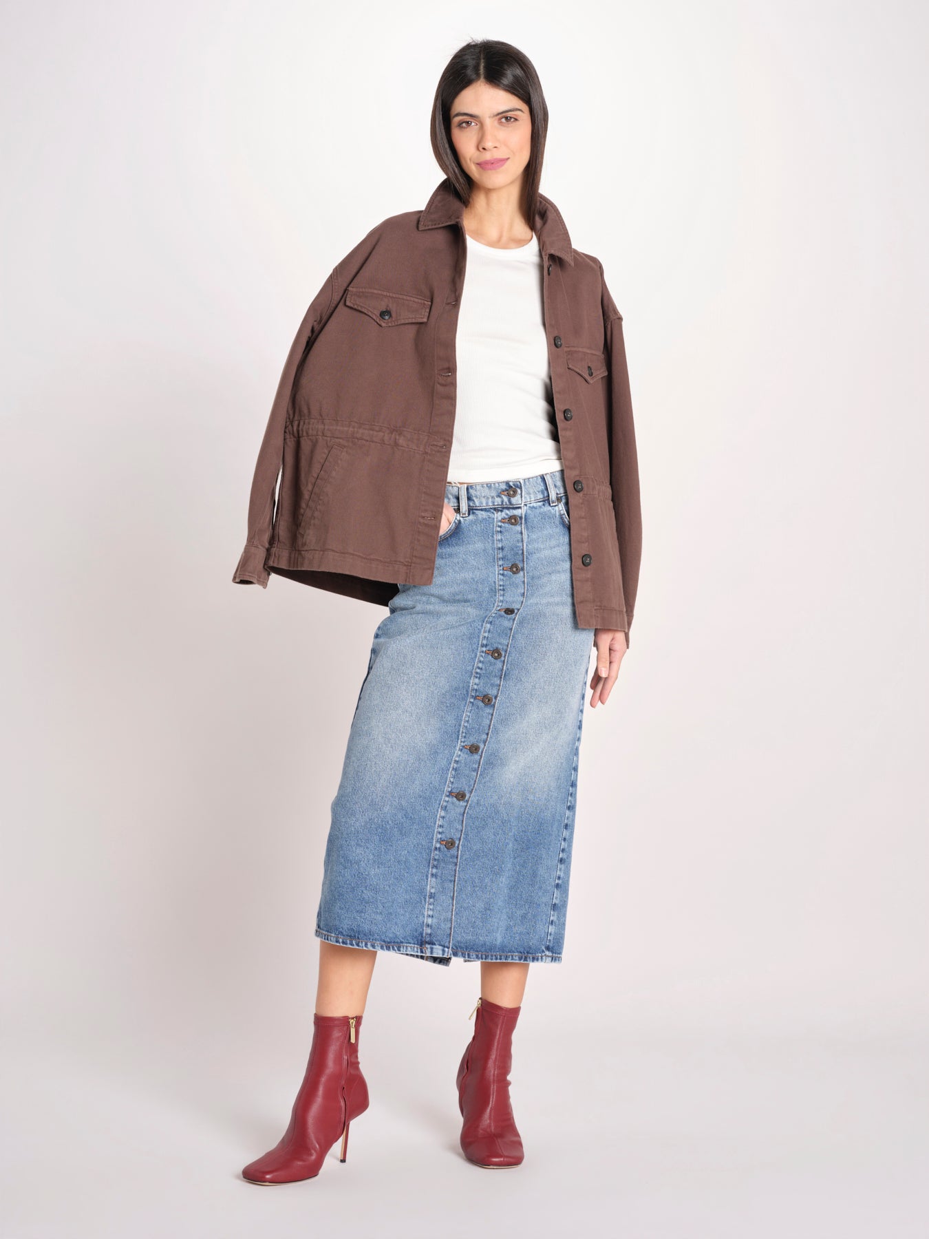 gonna lunga in denim con bottoni ASTI 2615101062600 006 BLU weekend maxmara 