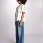 t-shirt in lino ricamata BACINO 2615941082600 001 ECRU weekend maxmara 