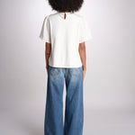 t-shirt in lino ricamata BACINO 2615941082600 001 ECRU weekend maxmara 