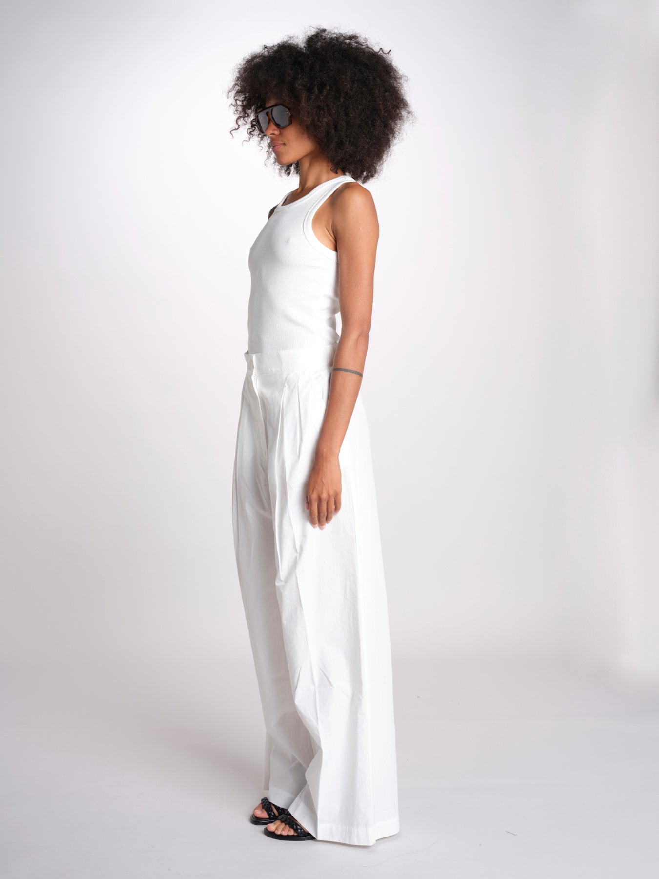 BENDA pantalone con pinces in popeline BENDA 2615131142600 004 BIANCO weekend maxmara 