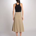 Gonna midi con pannelli a pieghe davanti DORME 2615101111600 002 NOCCIOLA weekend maxmara 