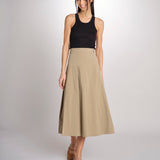 Gonna midi con pannelli a pieghe davanti DORME 2615101111600 002 NOCCIOLA weekend maxmara 