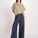 camicia in popeline manica corta EDUCATA 2615111172600 025 VERDE OLIVA weekend maxmara 