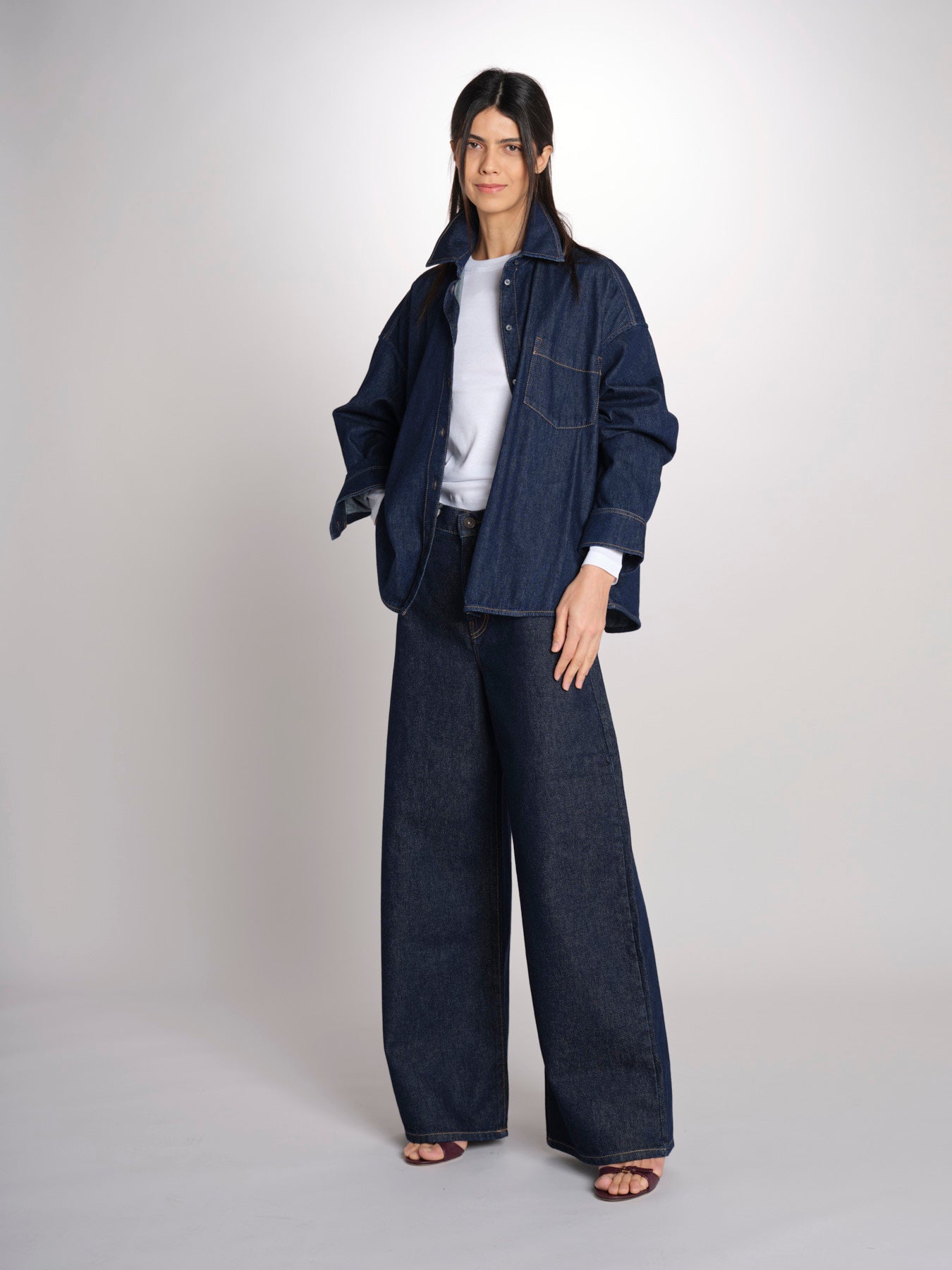 Camicia oversize in denim di puro cotone FOGGIA 2615111011600 001 BLU weekend maxmara 