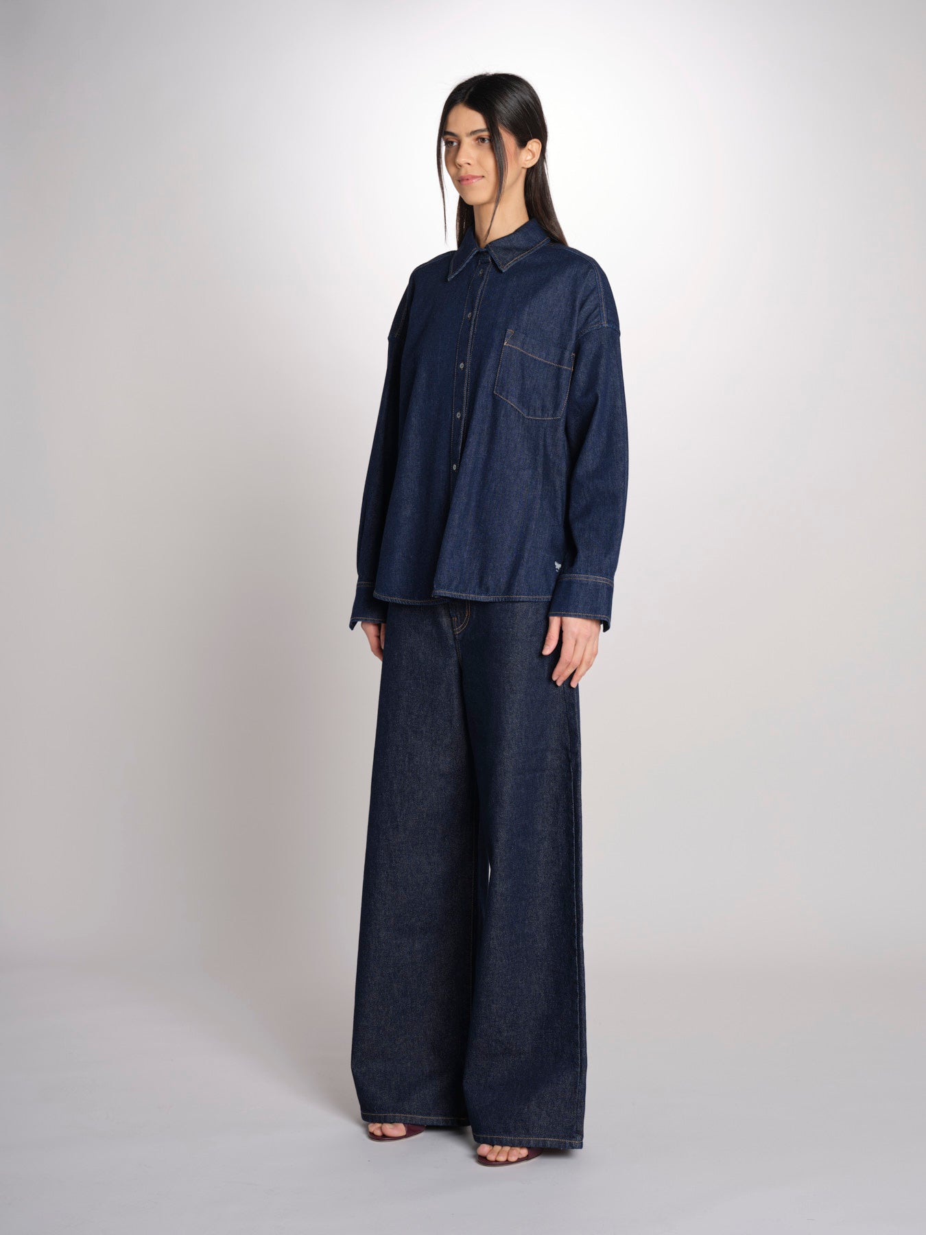 Camicia oversize in denim di puro cotone FOGGIA 2615111011600 001 BLU weekend maxmara 