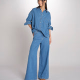 Camicia oversize in denim di puro cotone FOGGIA 2615111011600 002 BLU weekend maxmara 