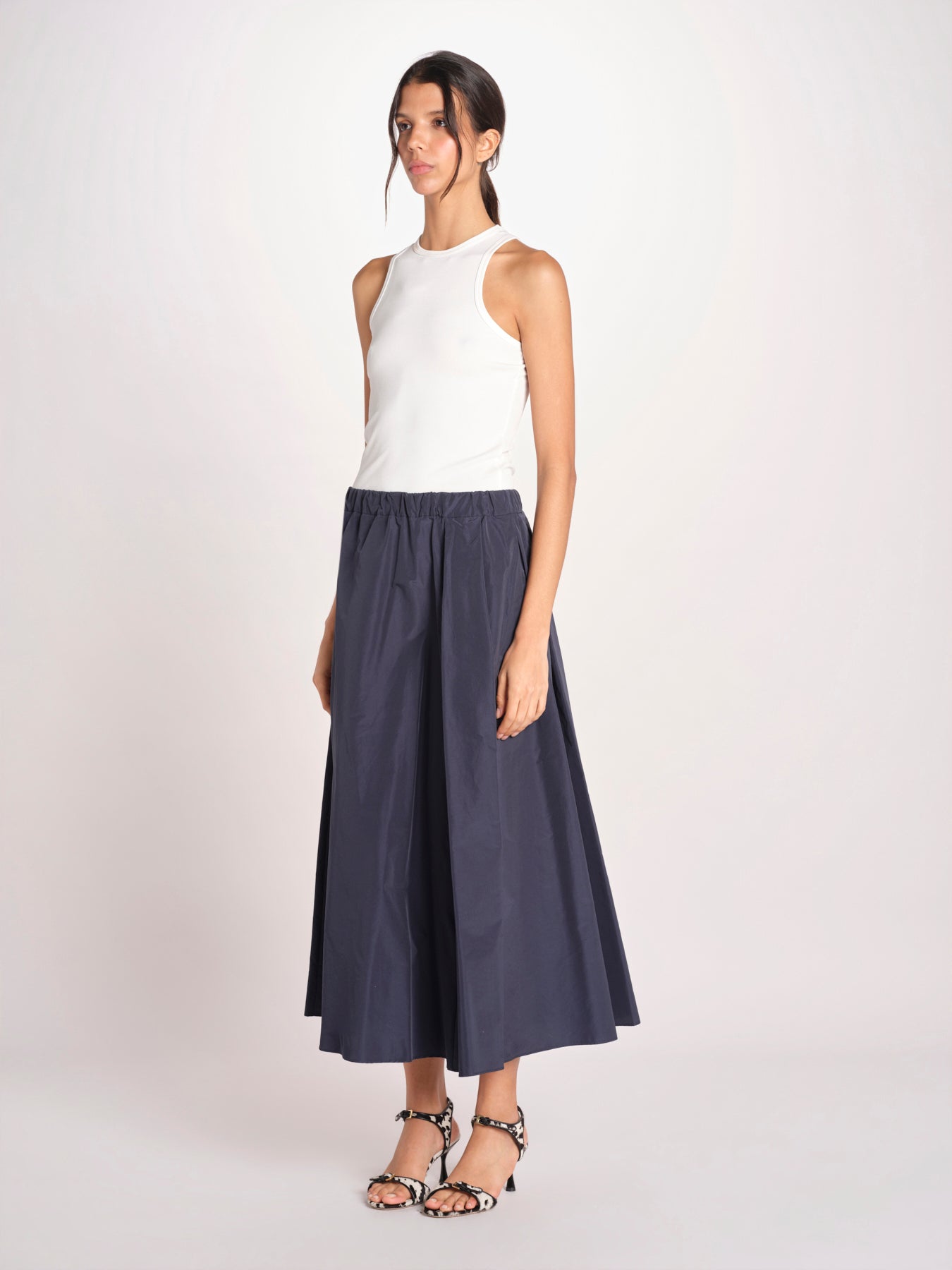 gonna lunga con elastico in popeline FORMICA 2615101072600 011 BLU weekend maxmara 