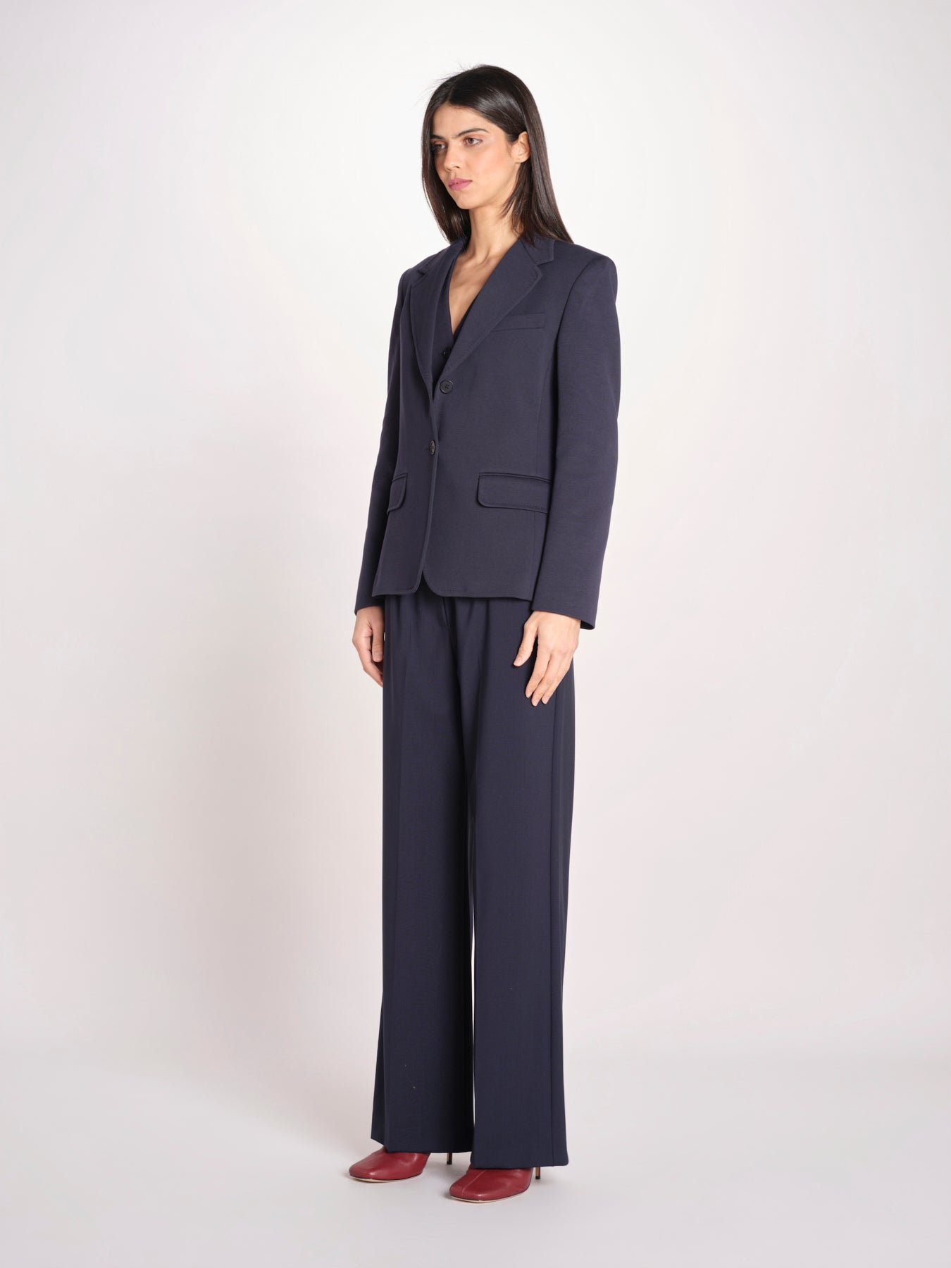 Blazer monopetto dalla linea leggermente sfiancata in jersey double di cotone GINNASTA 2615911011600 002 BLU weekend maxmara 