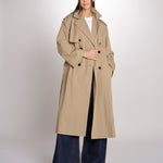 trench doppiopetto in gabardina fluida GIUNCHI 2615021011600 002 NOCCIOLA weekend maxmara 