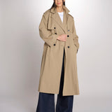 trench doppiopetto in gabardina fluida GIUNCHI 2615021011600 002 NOCCIOLA weekend maxmara 