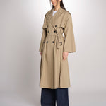 trench doppiopetto in gabardina fluida GIUNCHI 2615021011600 002 NOCCIOLA weekend maxmara 