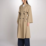 trench doppiopetto in gabardina fluida GIUNCHI 2615021011600 002 NOCCIOLA weekend maxmara 
