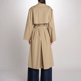 trench doppiopetto in gabardina fluida GIUNCHI 2615021011600 002 NOCCIOLA weekend maxmara 