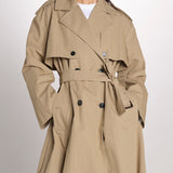 trench doppiopetto in gabardina fluida GIUNCHI 2615021011600 002 NOCCIOLA weekend maxmara 