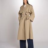 trench doppiopetto in gabardina fluida GIUNCHI 2615021011600 002 NOCCIOLA weekend maxmara 