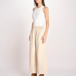 pantalone con elastico in popeline GOLFO 2615131102600 001 BEIGE weekend maxmara 