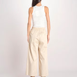 pantalone con elastico in popeline GOLFO 2615131102600 001 BEIGE weekend maxmara 