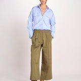 pantalone con elastico in popeline GOLFO 2615131102600 002 VERDE KAKI weekend maxmara 