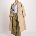 pantalone con elastico in popeline GOLFO 2615131102600 002 VERDE KAKI weekend maxmara 