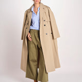 pantalone con elastico in popeline GOLFO 2615131102600 002 VERDE KAKI weekend maxmara 