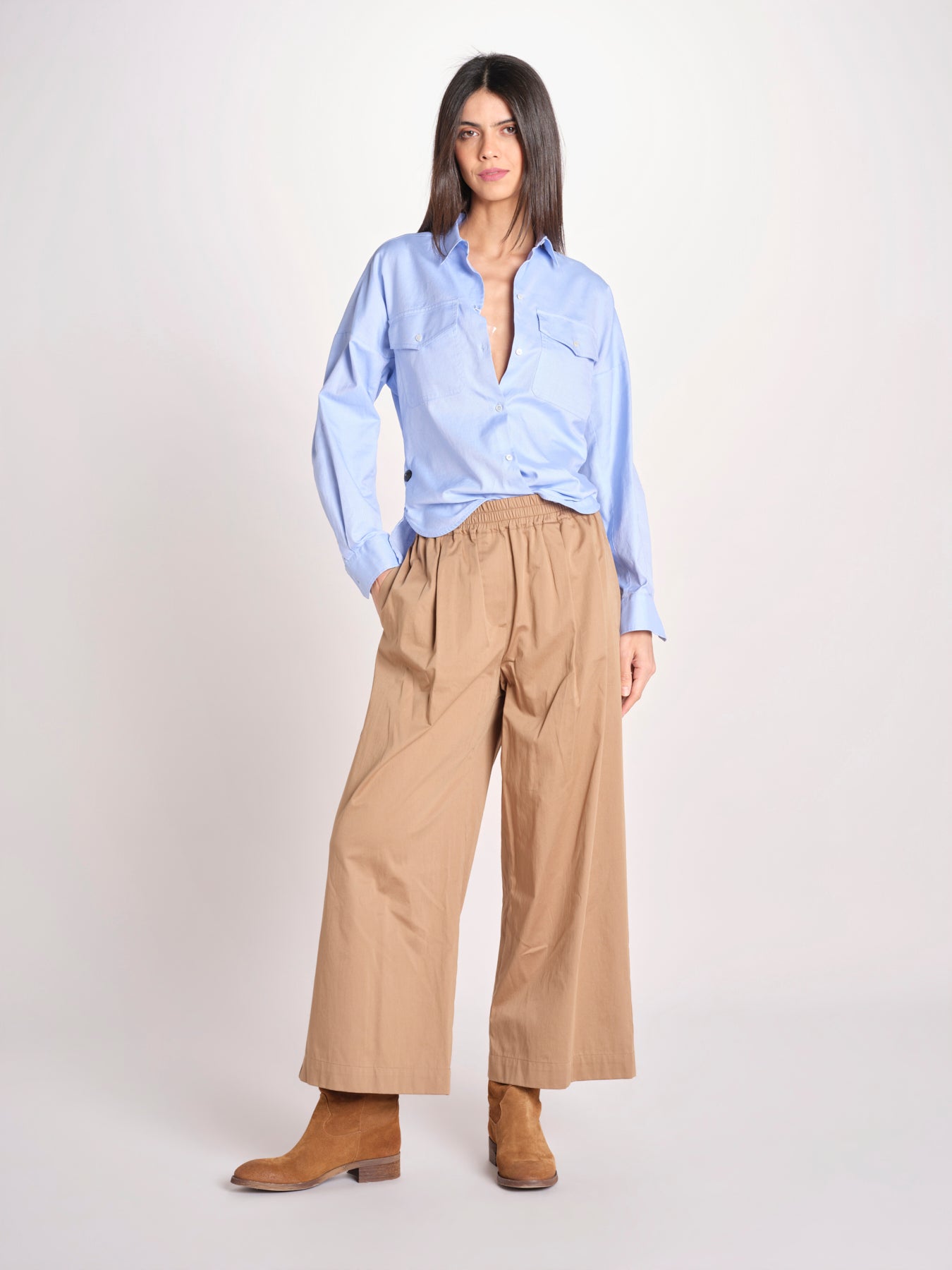 pantalone con elastico in popeline GOLFO 2615131102600 005 TERRA weekend maxmara 