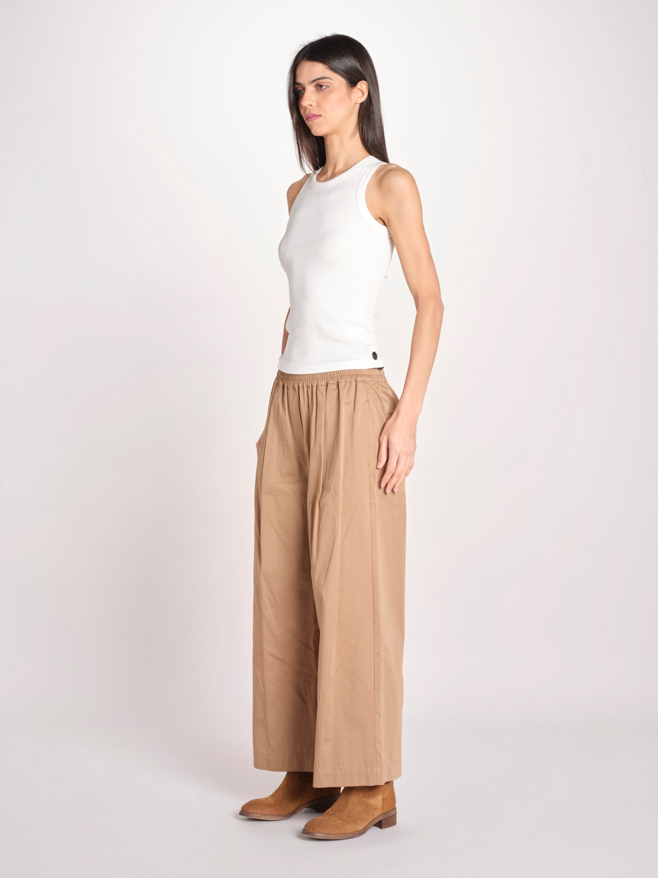 pantalone con elastico in popeline GOLFO 2615131102600 005 TERRA weekend maxmara 