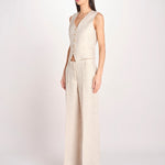 pantalone in lino MALIZIA 2615131112600 023 ECRU weekend maxmara 