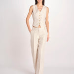 pantalone in lino MALIZIA 2615131112600 023 ECRU weekend maxmara 