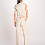 pantalone in lino MALIZIA 2615131112600 023 ECRU weekend maxmara 