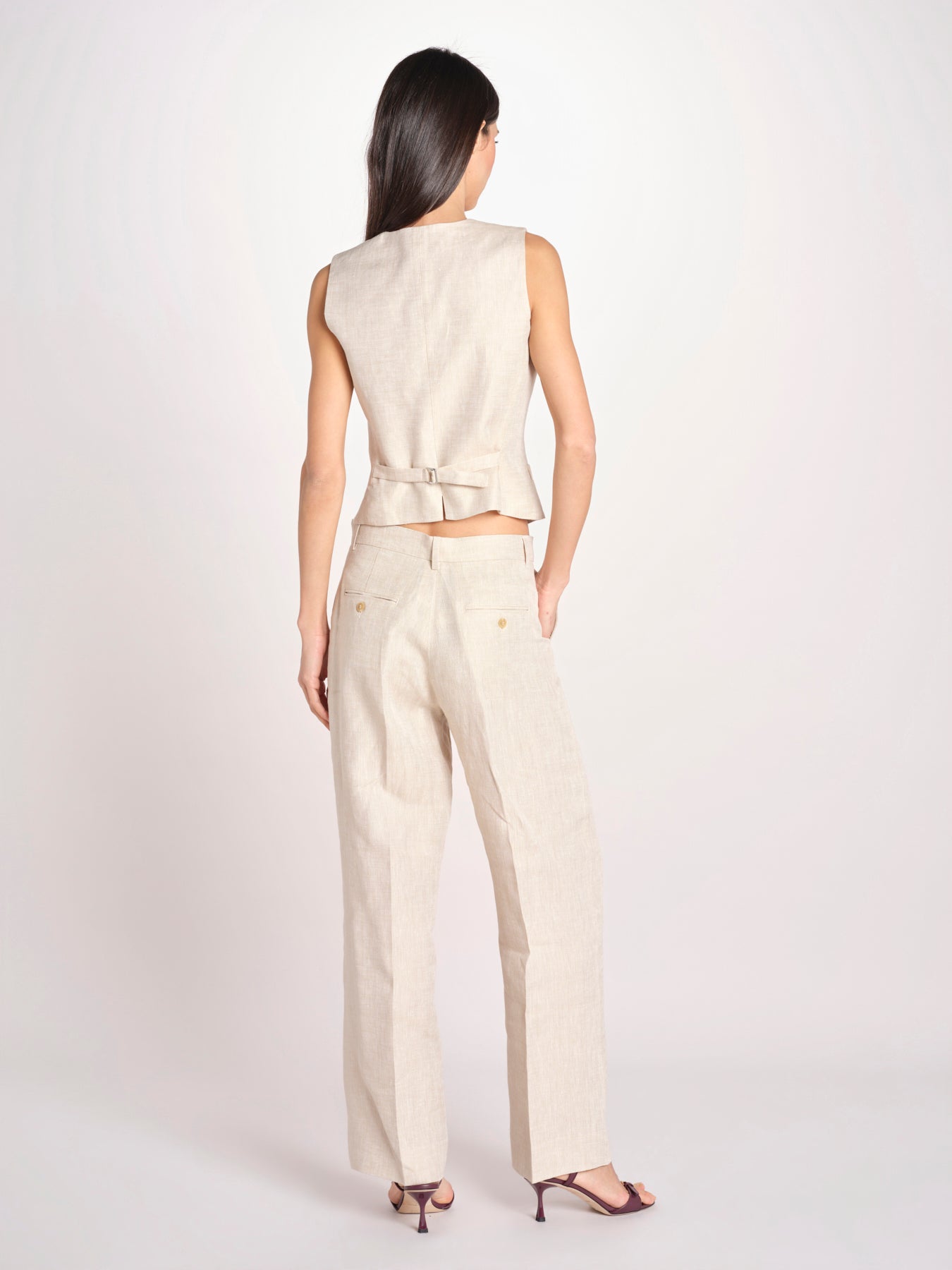 pantalone in lino MALIZIA 2615131112600 023 ECRU weekend maxmara 