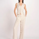 pantalone in lino MALIZIA 2615131112600 023 ECRU weekend maxmara 