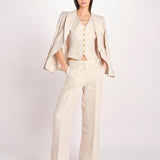 pantalone in lino MALIZIA 2615131112600 023 ECRU weekend maxmara 
