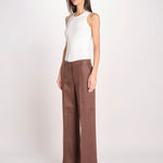 pantalone in lino MALIZIA 2615131112600 037 CIOCCOLATO weekend maxmara 