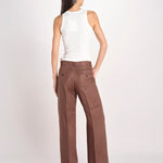 pantalone in lino MALIZIA 2615131112600 037 CIOCCOLATO weekend maxmara 