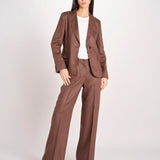 pantalone in lino MALIZIA 2615131112600 037 CIOCCOLATO weekend maxmara 