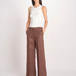 pantalone in lino MALIZIA 2615131112600 037 CIOCCOLATO weekend maxmara 