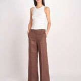 pantalone in lino MALIZIA 2615131112600 037 CIOCCOLATO weekend maxmara 