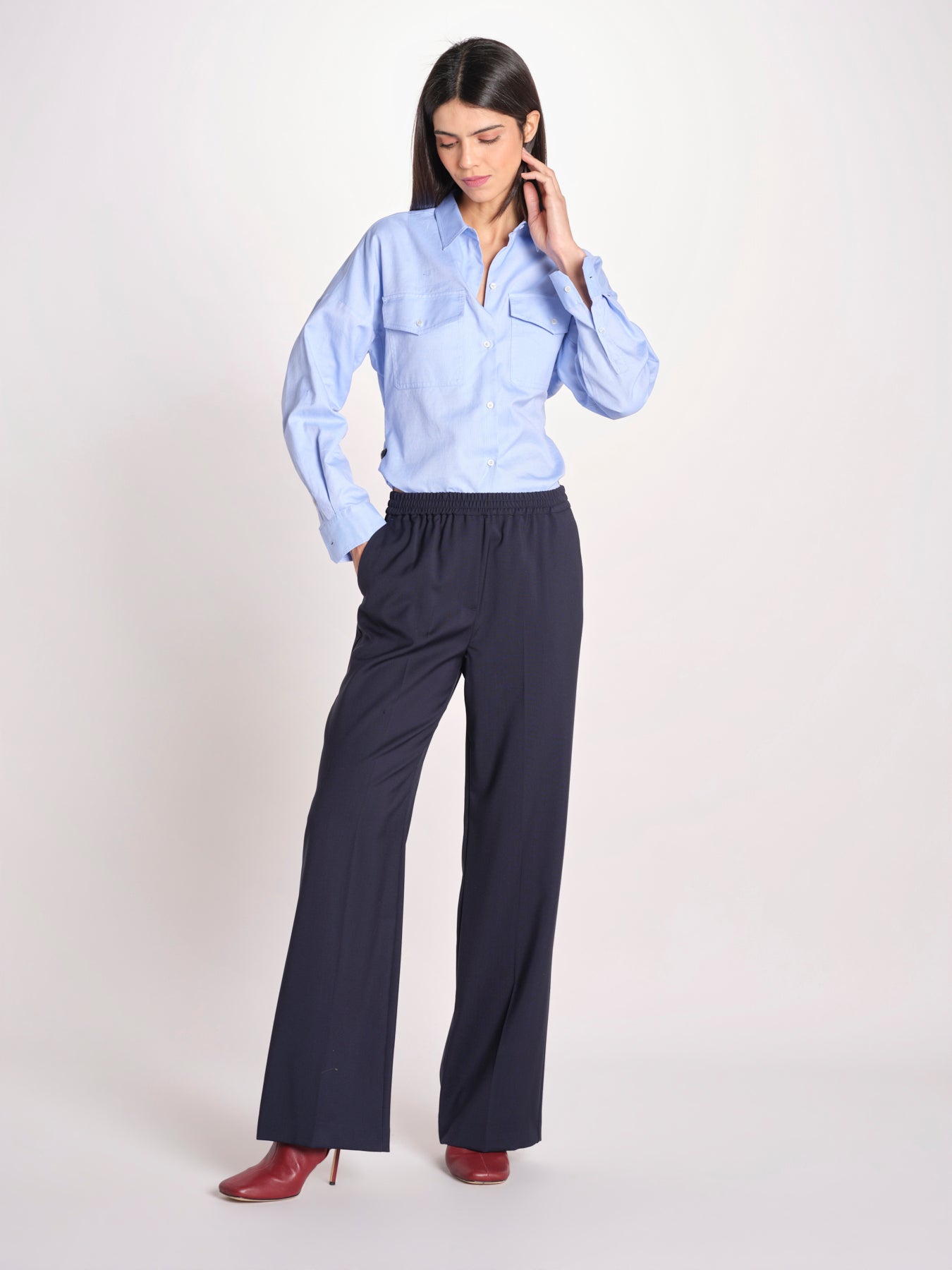 Pantalone straight leg con vita elasticizzata MALLO 2615131071600 001 weekend maxmara 