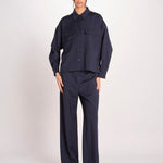 Giacca a camicia in tela di pura lana stretch MULINO 2615041021600 001 BLU weekend maxmara 