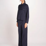 Giacca a camicia in tela di pura lana stretch MULINO 2615041021600 001 BLU weekend maxmara 