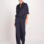 Giacca a camicia in tela di pura lana stretch MULINO 2615041021600 001 BLU weekend maxmara 