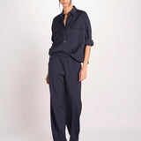Giacca a camicia in tela di pura lana stretch MULINO 2615041021600 001 BLU weekend maxmara 